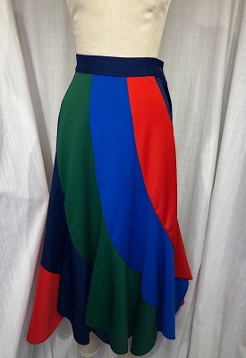 la boudoir miami vintage 70s multi-color striped flounced peasant skirt (2)