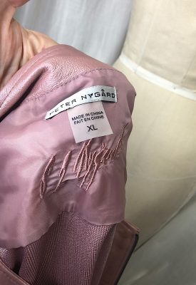 la boudoir miami vintage y2k dusty rose pink leather jacket with flowers peter nygard (2)
