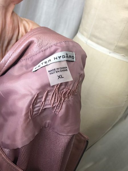 la boudoir miami vintage y2k dusty rose pink leather jacket with flowers peter nygard (2)