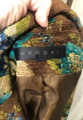 la boudoir miami vintage y2k olive green floral courduroy blazer (2)