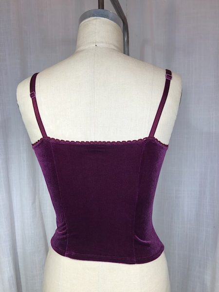 la boudoir miami vintage y2k stretch purple bustier with scattered pearls (2)