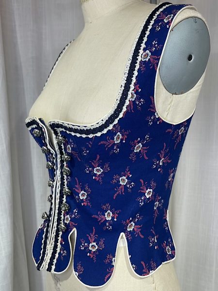 la boudoir miami vintage 70s blue floral print dirndl (1)