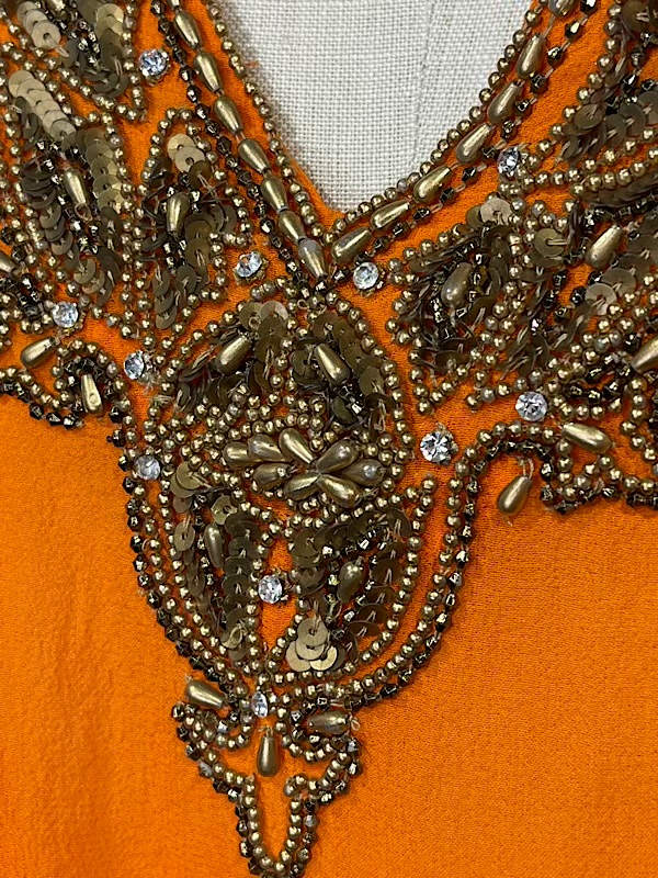 la boudoir miami vintage y2k orange silk gold beaded tunic cover-up (1)