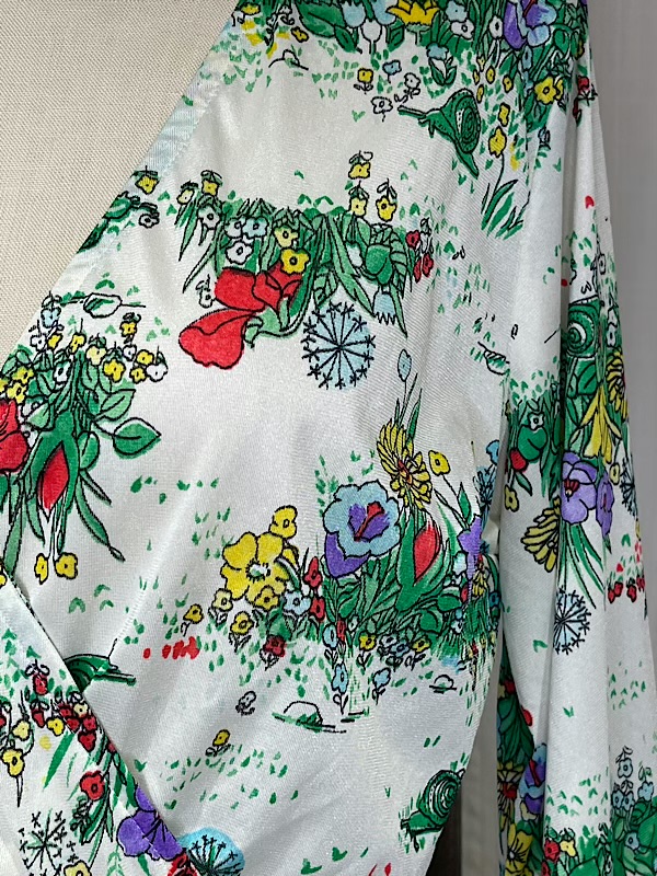 la boudoir miami vintage 70s white floral print ans snail v-neck crop top blouse (1)