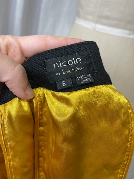 la boudoir miami vintage y2k black eyelet and yellow satin cropped bolero jacket (1)