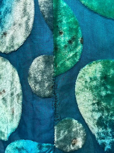 la boudoir miami vintage 90s turquoise polka dot penne velvet mini dress (3)