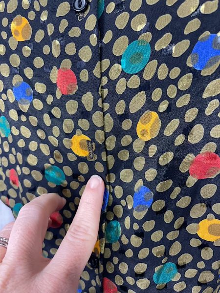 la boudoir miami vintage 80s black polka dot fitted blouse (2)