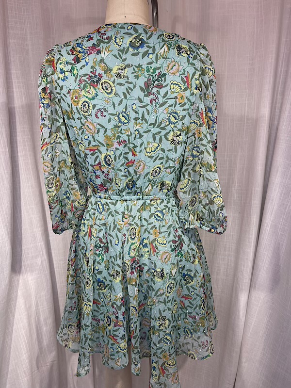 la boudoir miami vintage inspired 70s green floral print peasant dress (2)
