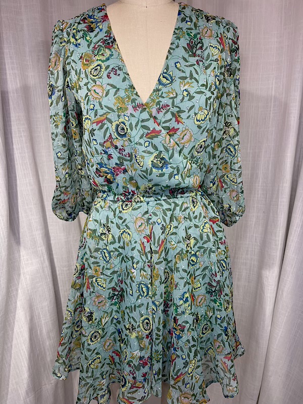 la boudoir miami vintage inspired 70s green floral print peasant dress (2)