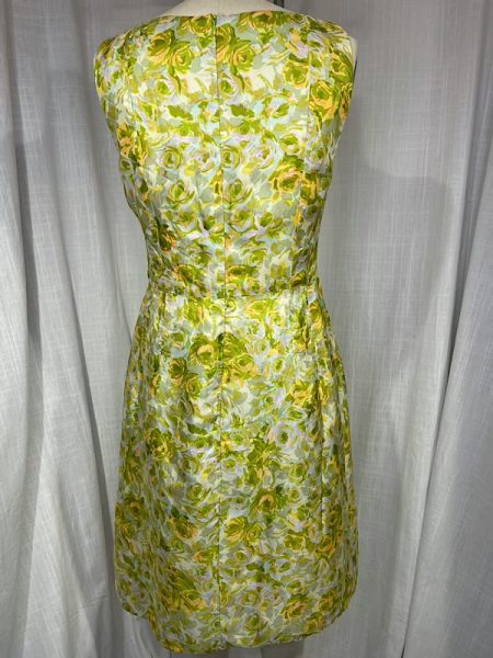 la boudoir miami vintage inpired 60s lime green rose print a-line dress (2)