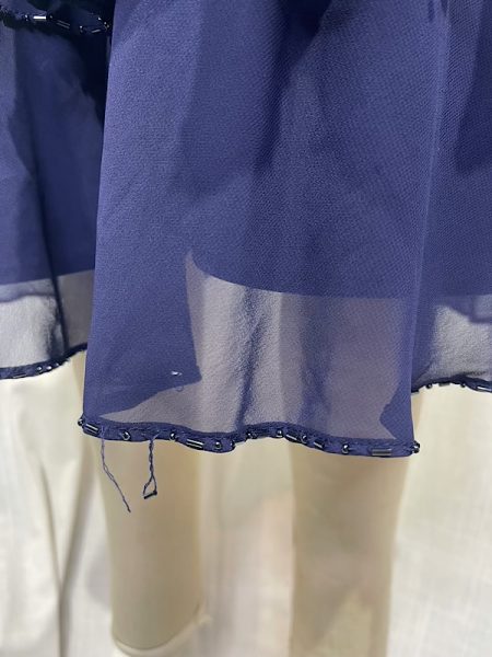 la boudoir miami vintage 90s navy chiffon layered beaded cocktail dress (2)