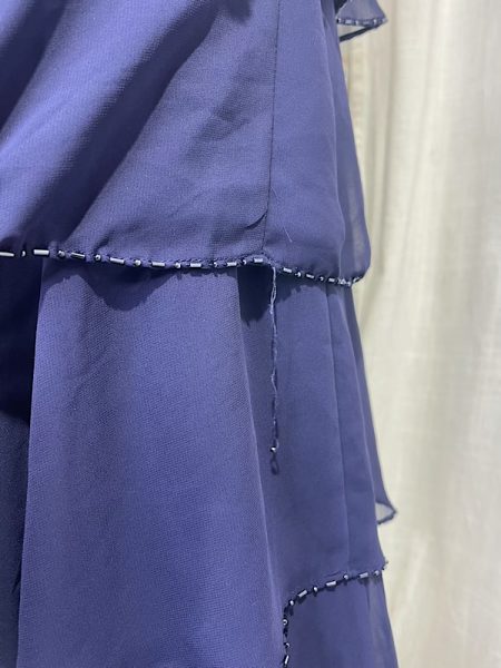 la boudoir miami vintage 90s navy chiffon layered beaded cocktail dress (2)