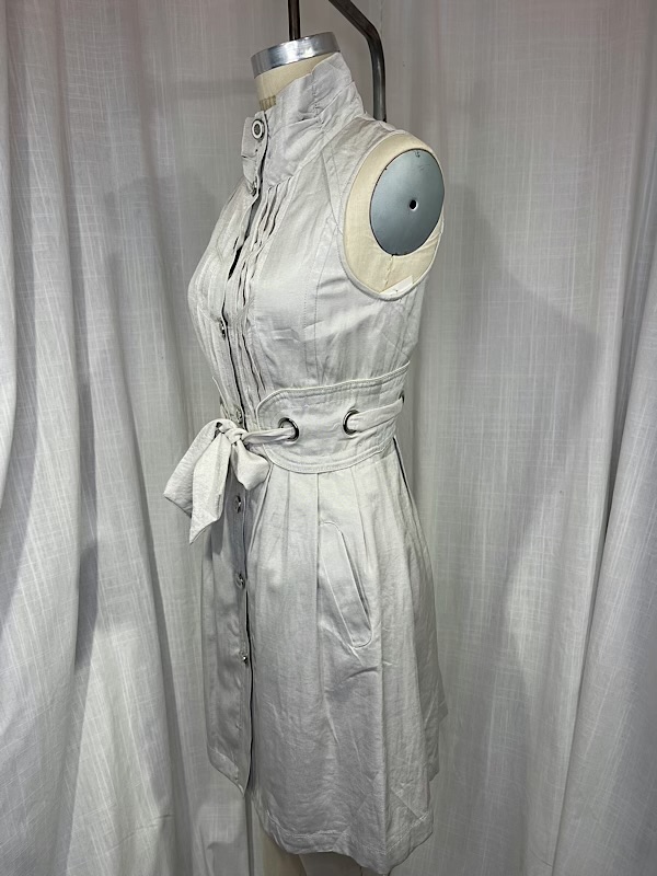 la boudoir miami vintage y2k beige pleated and corseted a-line dress (2)