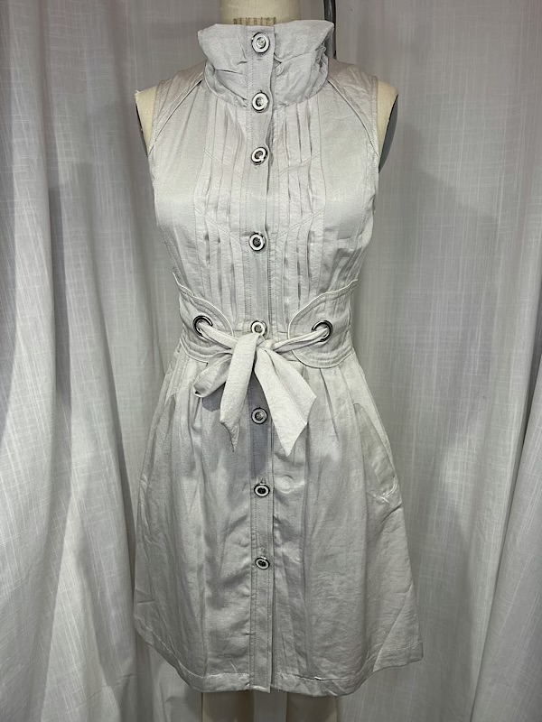 la boudoir miami vintage y2k beige pleated and corseted a-line dress (2)