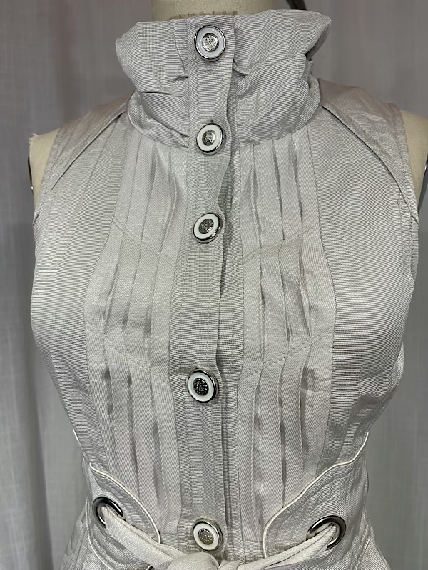 la boudoir miami vintage y2k beige pleated and corseted a-line dress (2)