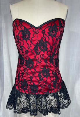 la boudoir miami vintage y2k fredericks of hollywood red and black lace corset (1)