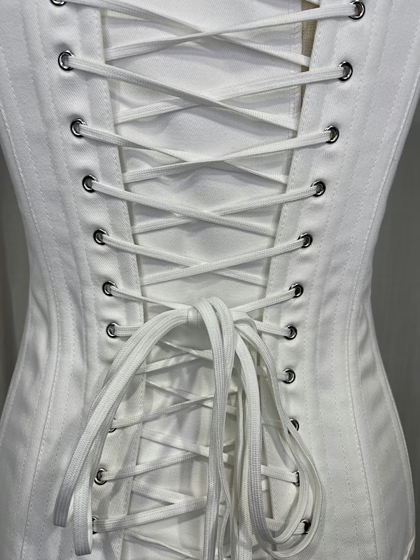 la boudoir miami vintage inspired white denim overbust corset (1)