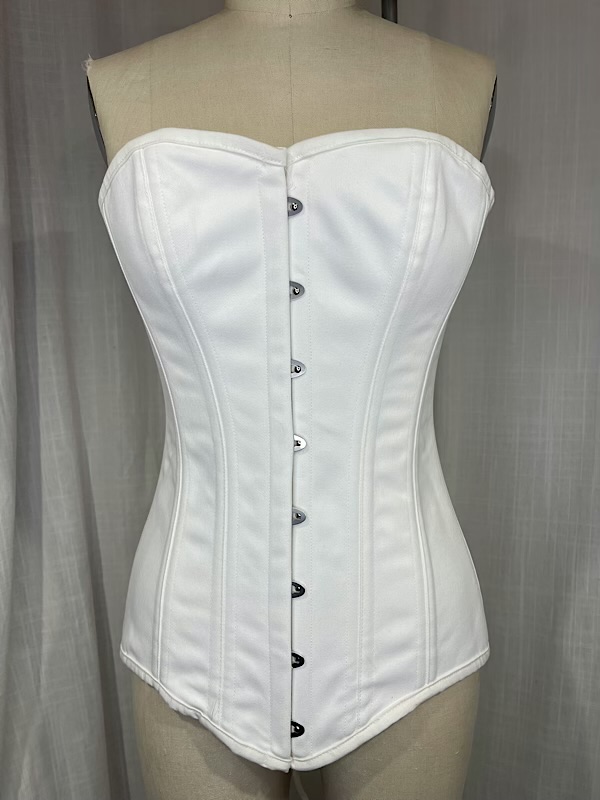 la boudoir miami vintage inspired white denim overbust corset (1)
