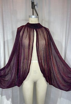la boudoir miami vintage inspired 70s burgundy iridescent sheer xl sleeve blouse (1)