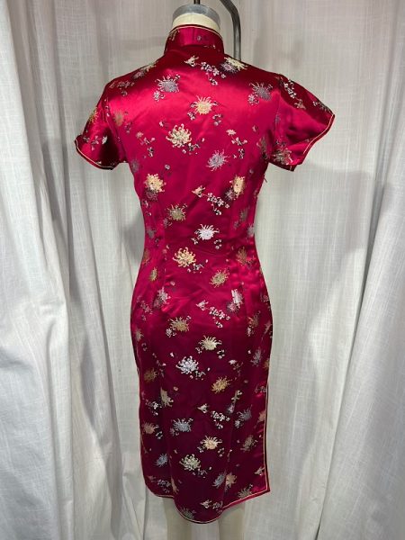la boudoir miami vintage 60s red satin brocade chinoise dress (1)