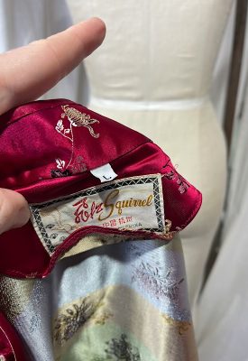 la boudoir miami vintage 60s red satin brocade chinoise dress (1)