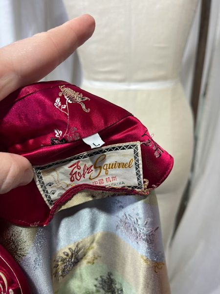 la boudoir miami vintage 60s red satin brocade chinoise dress (1)