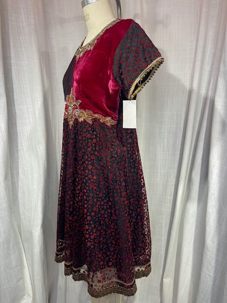 la boudoir miami vintage inspired burgundy beaded indian tunic dress (1)