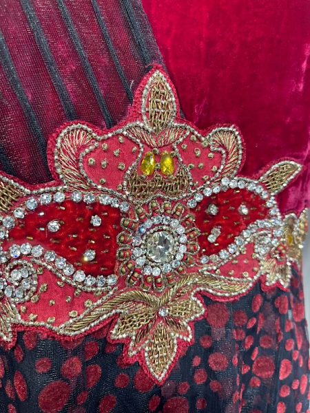 la boudoir miami vintage inspired burgundy beaded indian tunic dress (1)