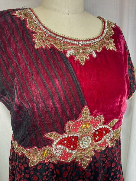 la boudoir miami vintage inspired burgundy beaded indian tunic dress (1)