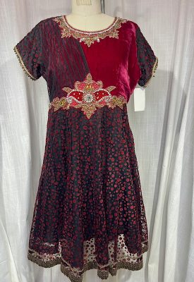 la boudoir miami vintage inspired burgundy beaded indian tunic dress (1)