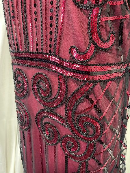 la boudoir miami vintage inspired 20s burgundy and black beaded fringe dress (1)