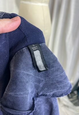 la boudoir miami vintage 90s blue brushed denim asymetrical jacket (1)