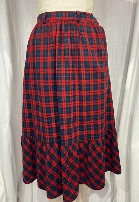la boudoir miami vintage 70s red and green plaid ruffle skirt (1)