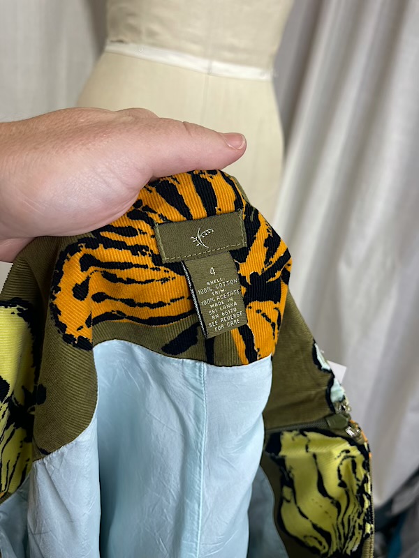 la boudoir miami vintage y2k olive green butterfly corduroy flared skirt (1)