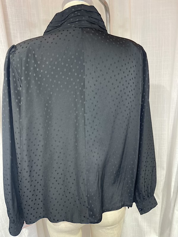 la boudoir miami vintage 80s black polka dot blouse with ascot (1)