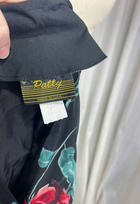 la boudoir miami vintage 80s black rose print tuxedo blouse (4)