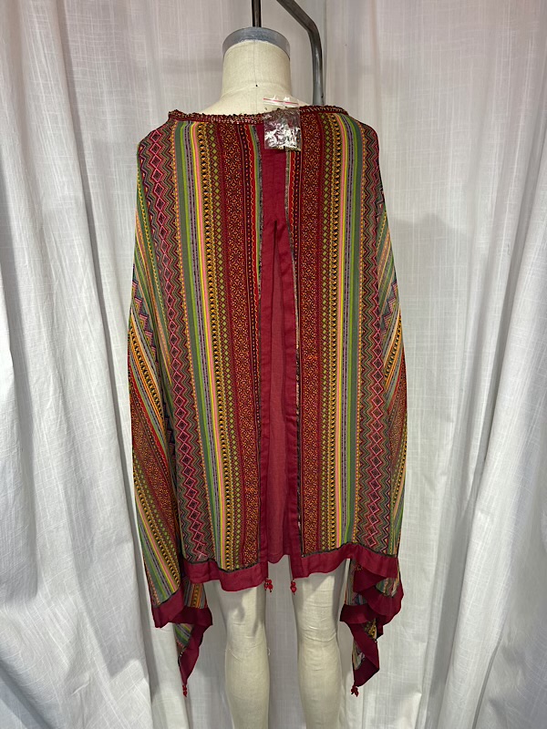 la boudoir miami vintage y2k burgundy and orange hankerchief blouse (1)