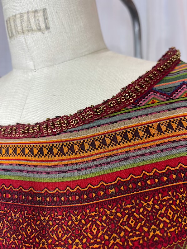 la boudoir miami vintage y2k burgundy and orange hankerchief blouse (1)