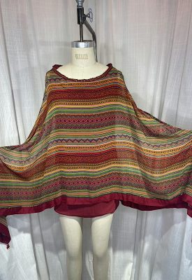 la boudoir miami vintage y2k burgundy and orange hankerchief blouse (1)