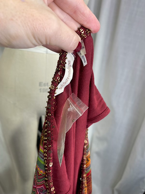 la boudoir miami vintage y2k burgundy and orange hankerchief blouse (1)