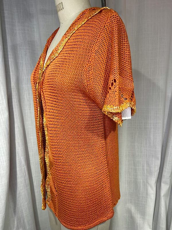 la boudoir miami vintage 90s orange crochet blouse (1)