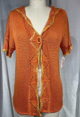 la boudoir miami vintage 90s orange crochet blouse (1)