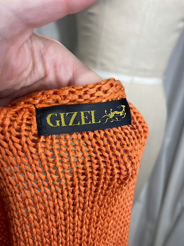 la boudoir miami vintage 90s orange crochet blouse (1)