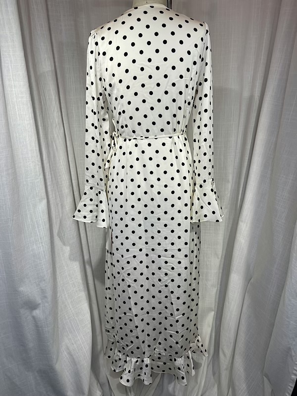 la boudoir miami vintage y2k white and black polka dot wrap dress (1)