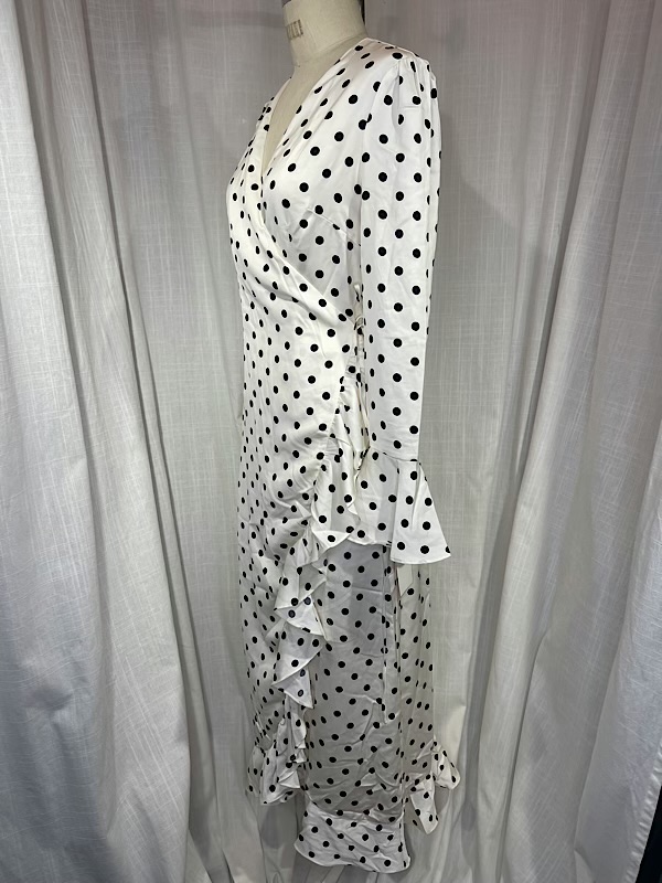 la boudoir miami vintage y2k white and black polka dot wrap dress (1)