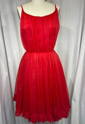 la boudoir miami vintage 60s red chiffon layered cocktail dress (1)