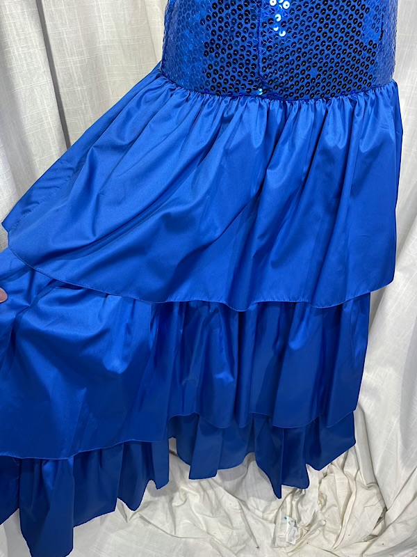 la boudoir miami vintage 80s blue sequin and taffeta one shoulder gown with floral details (1)