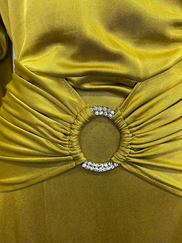 la boudoir miami vintage 80s gold draped cocktail dress with key hole design (4)