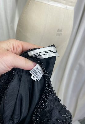 la boudoir miami vintage 80s scala black beaded and fringe aysmmetrical dress (2)