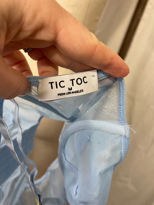 la boudoir miami vintage inspired blue sheer butterfly short bustier (2)